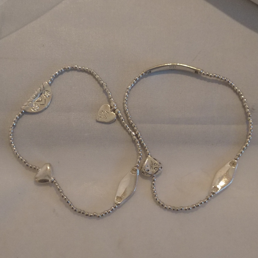 Bracelets Beaded Silver